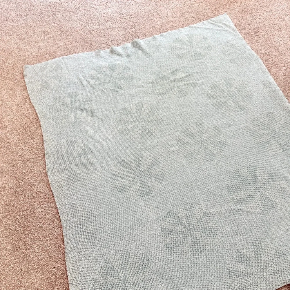 Anthropologie Throw Blanket Bonnie Jacquard 50x60 Blue Peppermint Holiday Knit